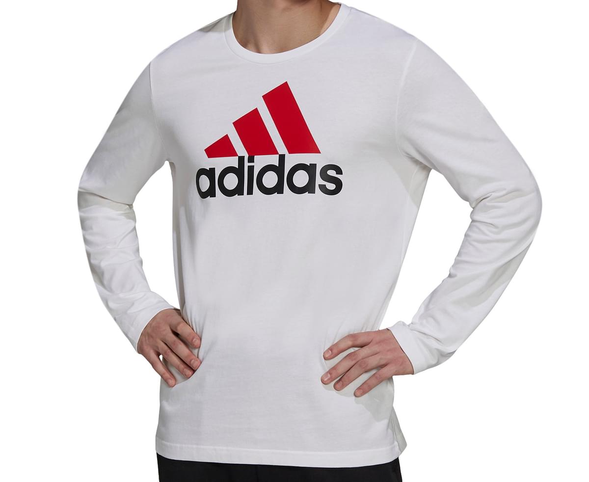storeadid sale | T-Shirt model Online - Long Sleeve glamor Tshirt Adidas Men\'s / Tee / Sales White/Scarlet/Black Essentials